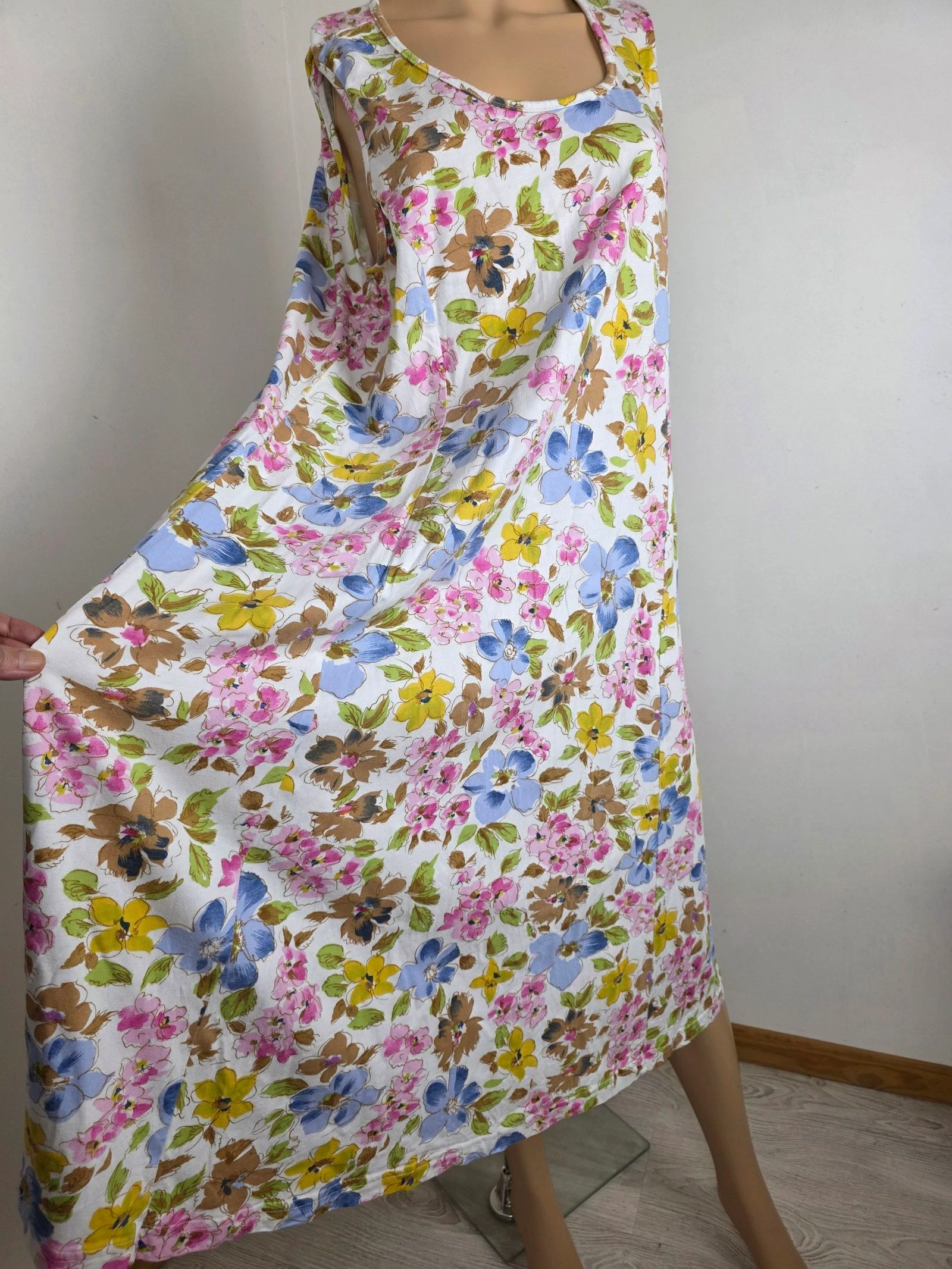 Vestido longo de verão fluido com estampa floral multicolorida 🍒vintage anos 90🍒46/48 – photo 5